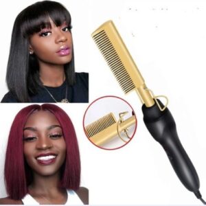 Alisador De Cabelo Elétrico Hot Comb 2 Em 1
