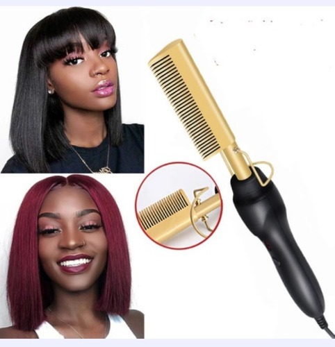 Alisador De Cabelo Elétrico Hot Comb 2 Em 1