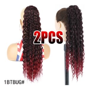 2pcs Longa Cacheada De Cabeça 60cm Wig De Peruca Africana