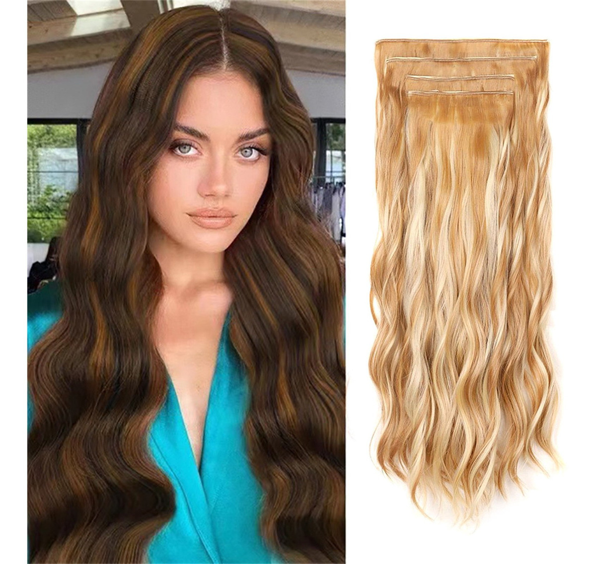 Peruca Feminina, Cabelo Comprido Encaracolado, Ondulado De Á - Imagem 48