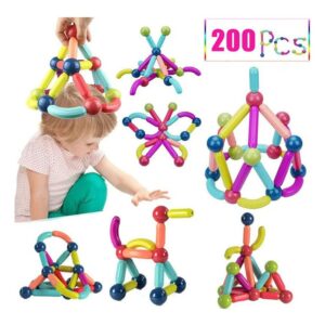 200 Peças Blocos Magnéticos Super Imã Brinquedo Educativo