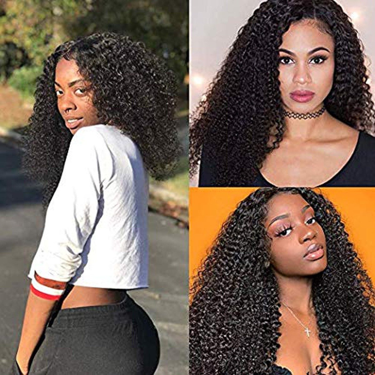N 24curly Cabelo Perucas Do Laço Perucas Humanas Do Cabelo E - Imagem 3