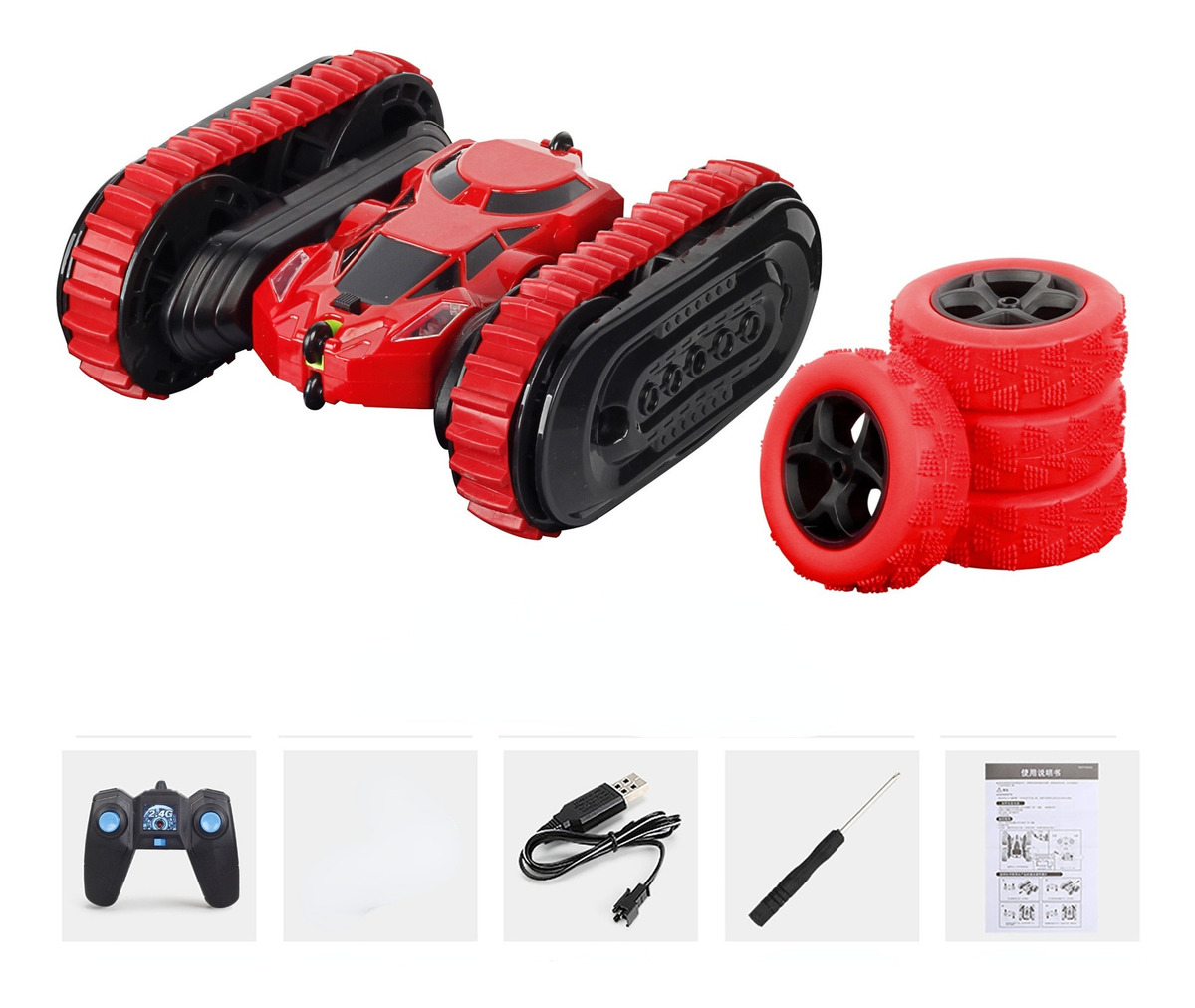 Carrinho De Controle Remoto Duplo Lado Dublê Carros Brinqued - Imagem 7