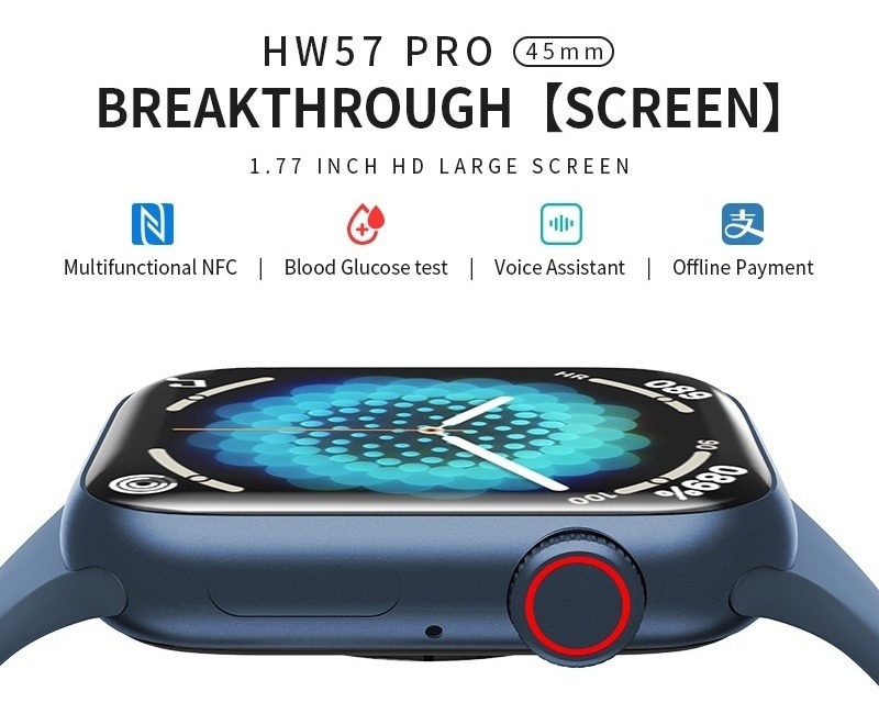 Smartwatch Hw57 Pro Nfc Chamada De Função Siri Voic - Imagem 6