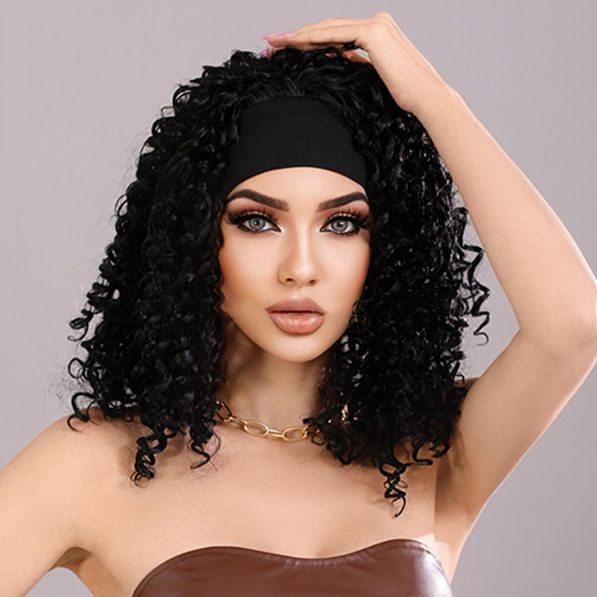Peruca Preto Branco Mulheres Perucas Rede De 46-55cm - Imagem 6