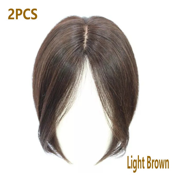 Peruca 2aplique Cabelo Humano Topper Frontal Cast Escuro Fra - Imagem 3