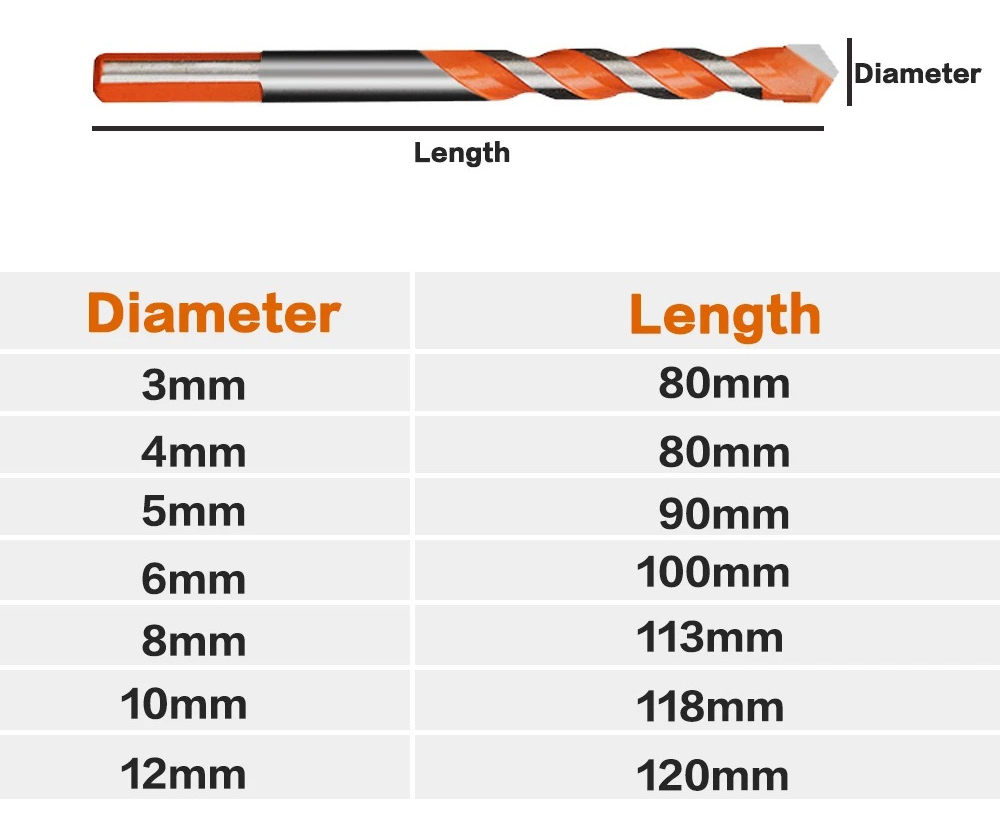 Conjunto De Brocas De Perfuração De Diamante Multi-material - Imagem 2