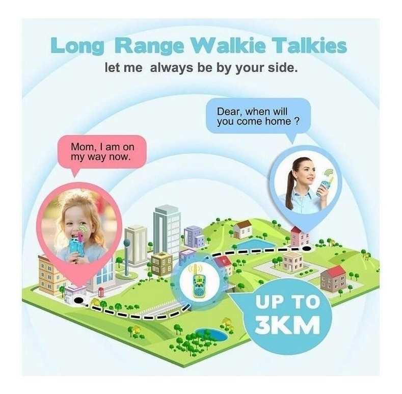 Walkie-talkie Infantil Com 8 Canais, Kit Vox 3 Mile, 3 Unida - Imagem 2