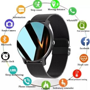 Smartwatch Lige Zl02 Black Case Correia De Malha Masculino