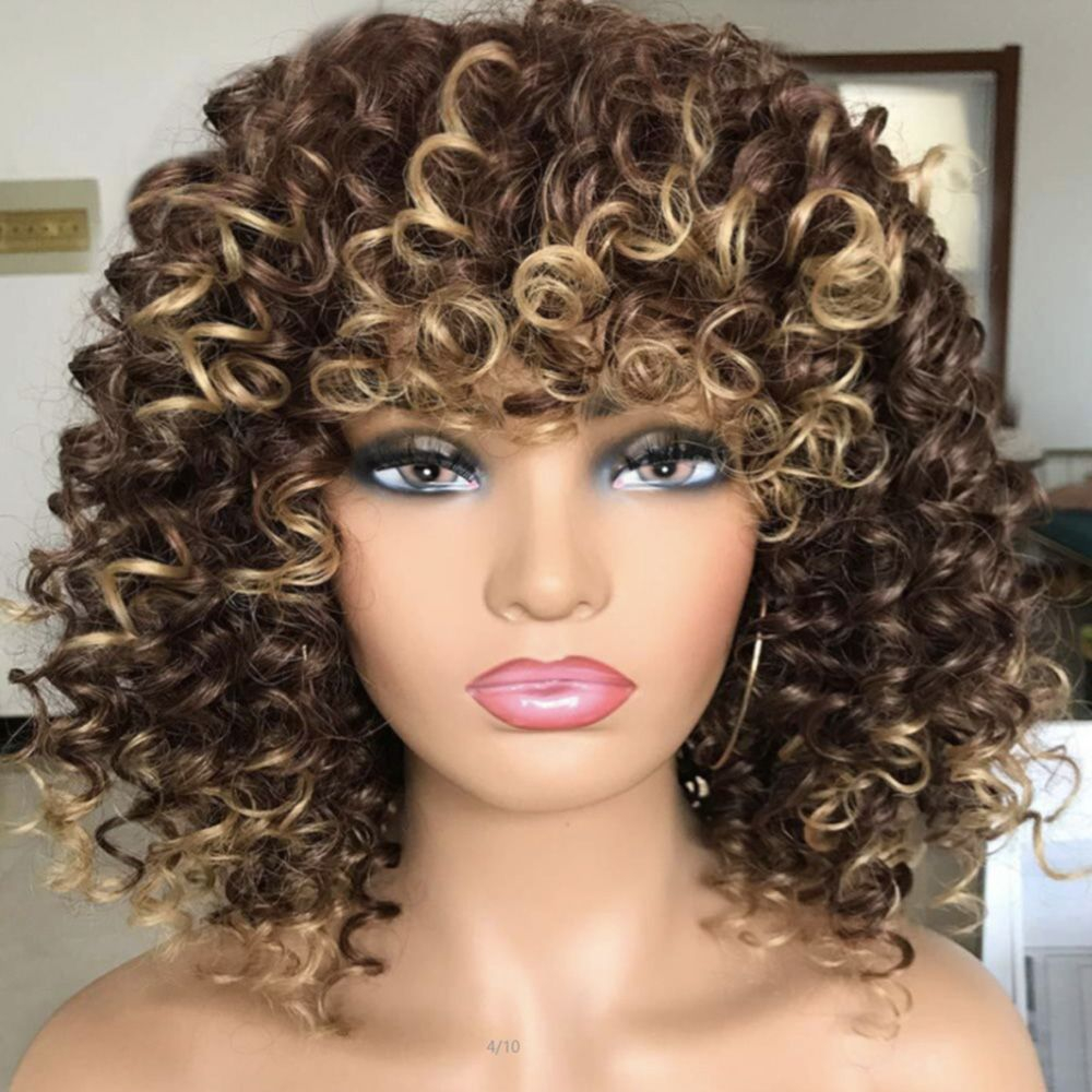 Perucas Sintéticas Afro Kinky Curly Short Wigdiy De Alta Qua - Imagem 17