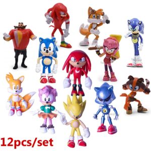 Conjunto De 12 Sonic 5-7 Cm. Brinquedo De Presente Infantil