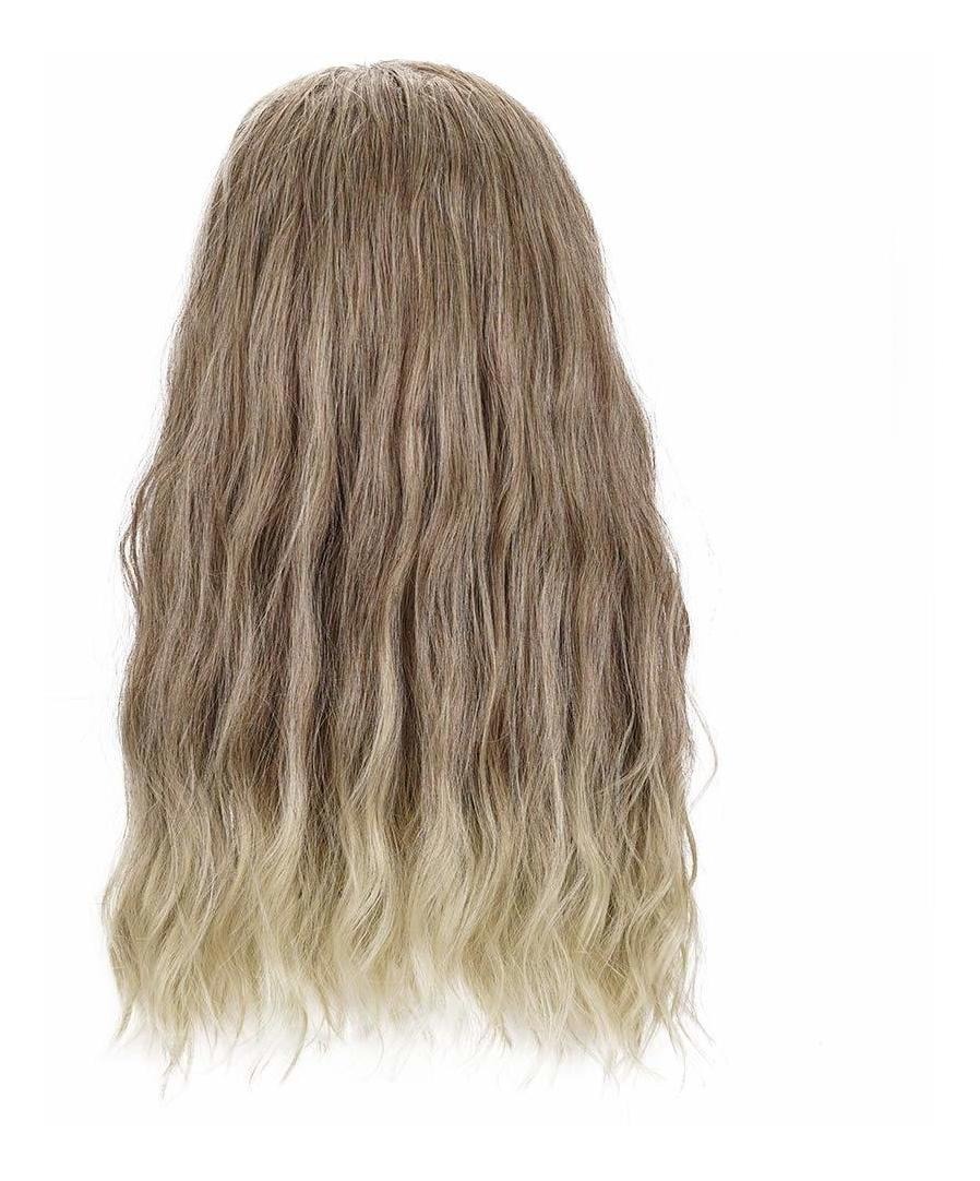 Peruca De Barba Dourada Longa Encaracolada Masculina Cosplay - Imagem 4
