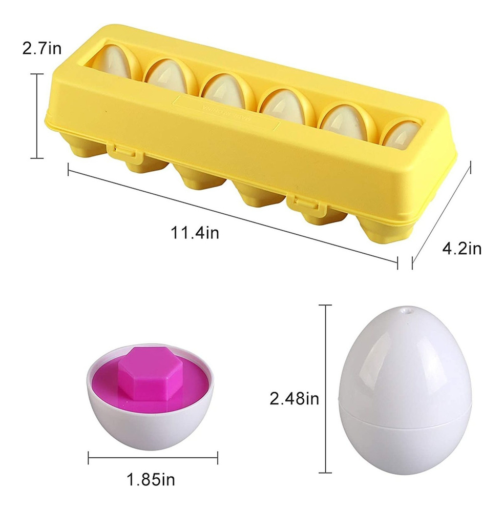 12 Ovos Montessori De Brinquedo Infantil Snap Cores E Formas - Imagem 7