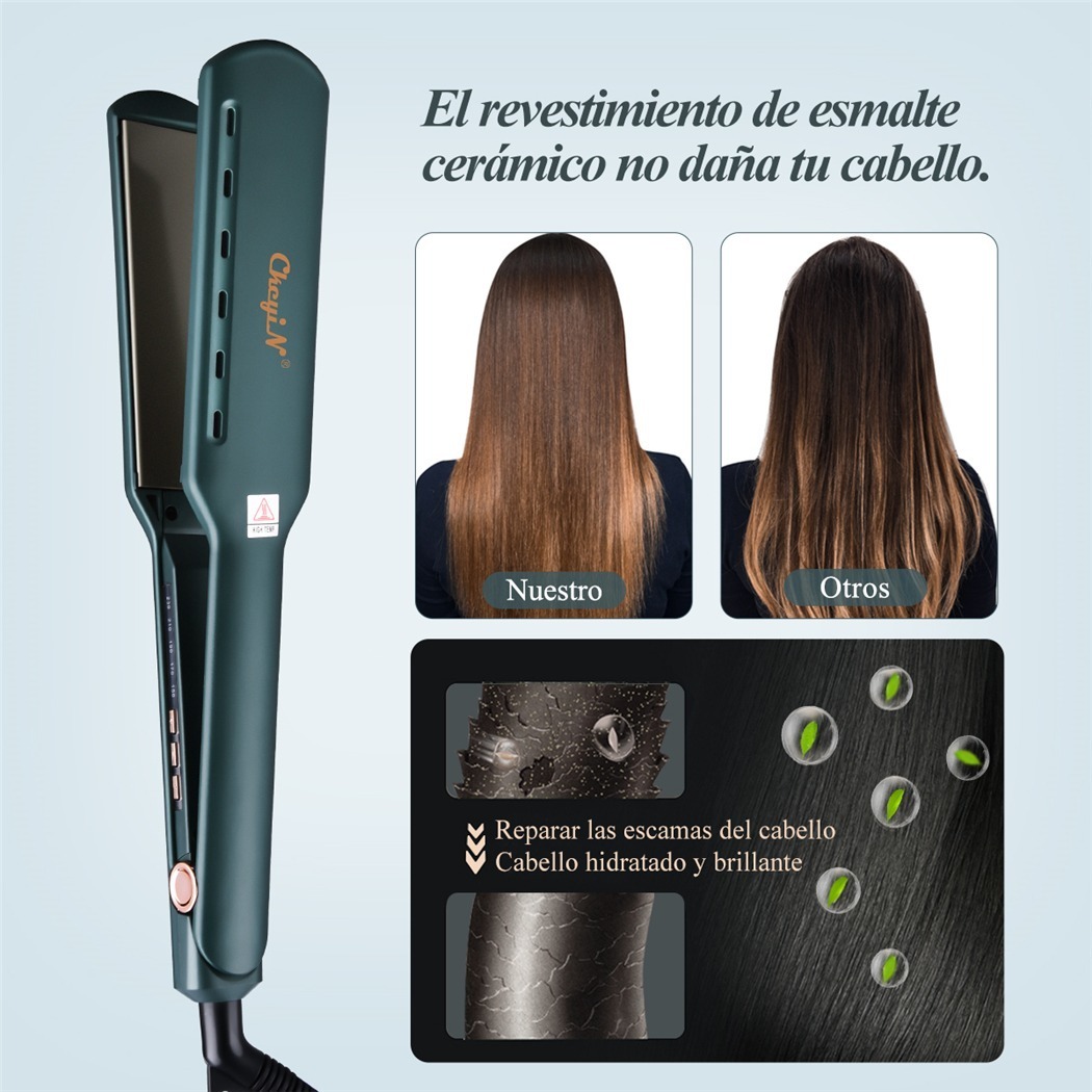 Alisadores De Cabelo Profissionais Ckeyin Em Cor Esmeralda - Imagem 3