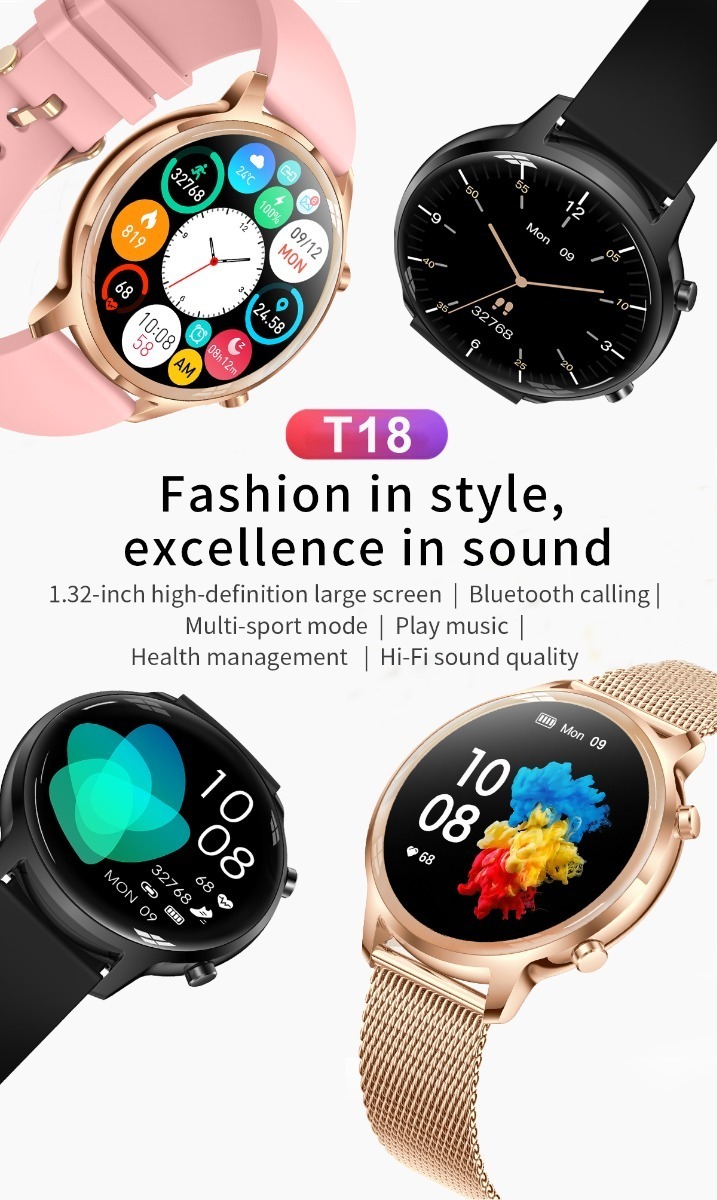 Smartwatch Feminino Bluetooth Call Fashion 1.32 Com Tela Red - Imagem 3