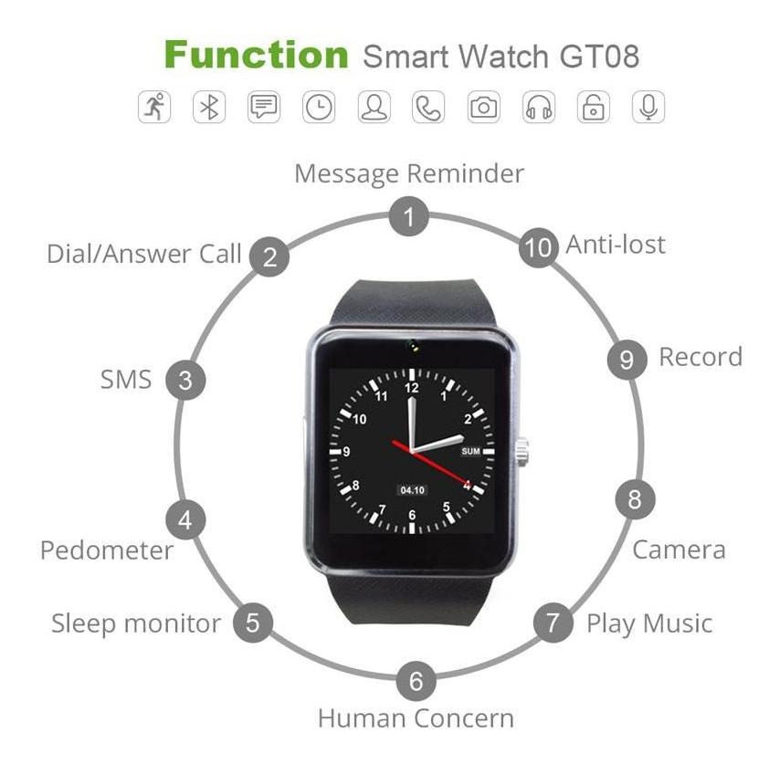 Modelo De Smartwatch Smartwatch Gt08 - Imagem 2