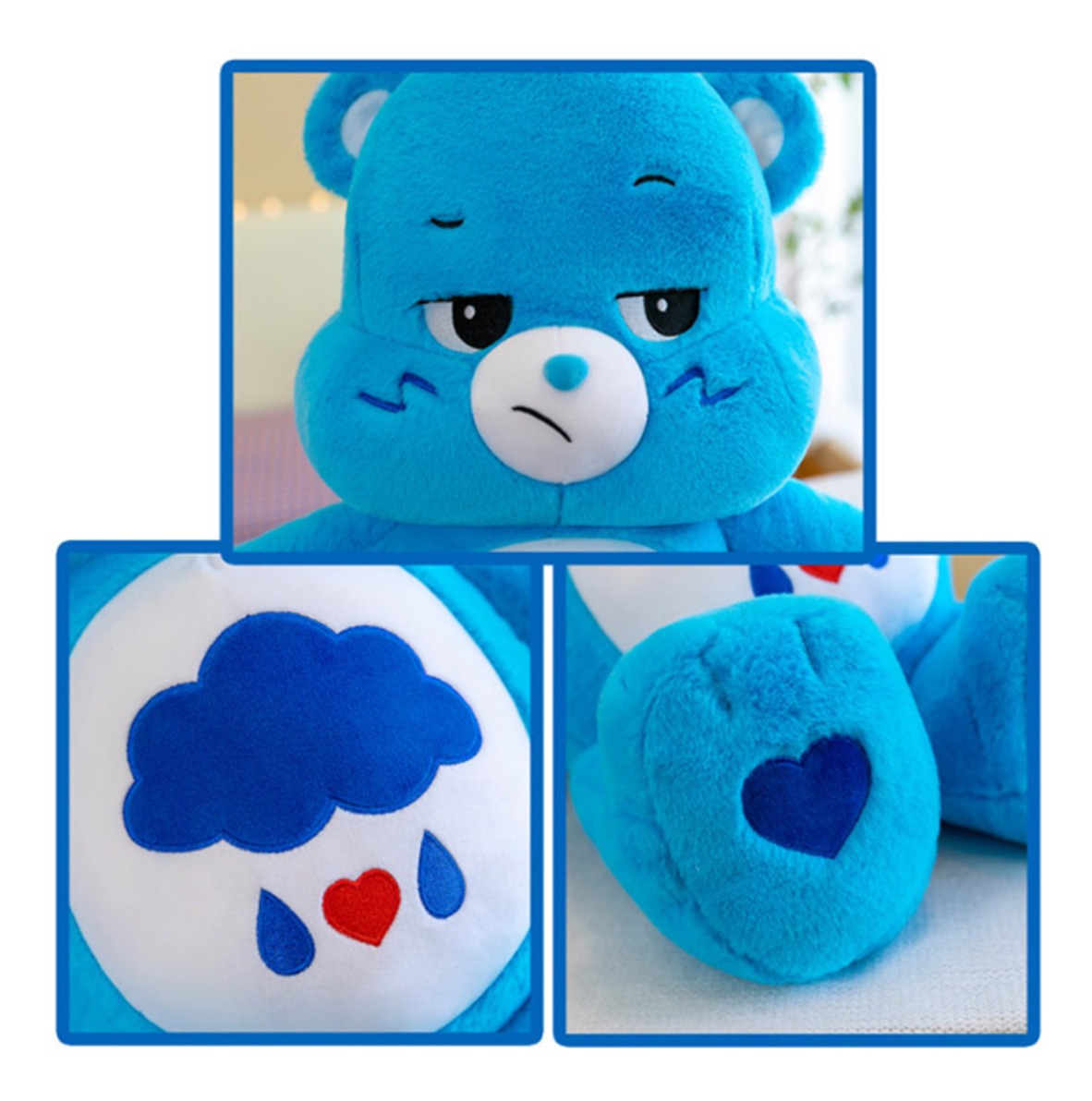 Ursinhos Carinhosos Azul Zangado 48 Cm Foto Real Do Produto - Imagem 4