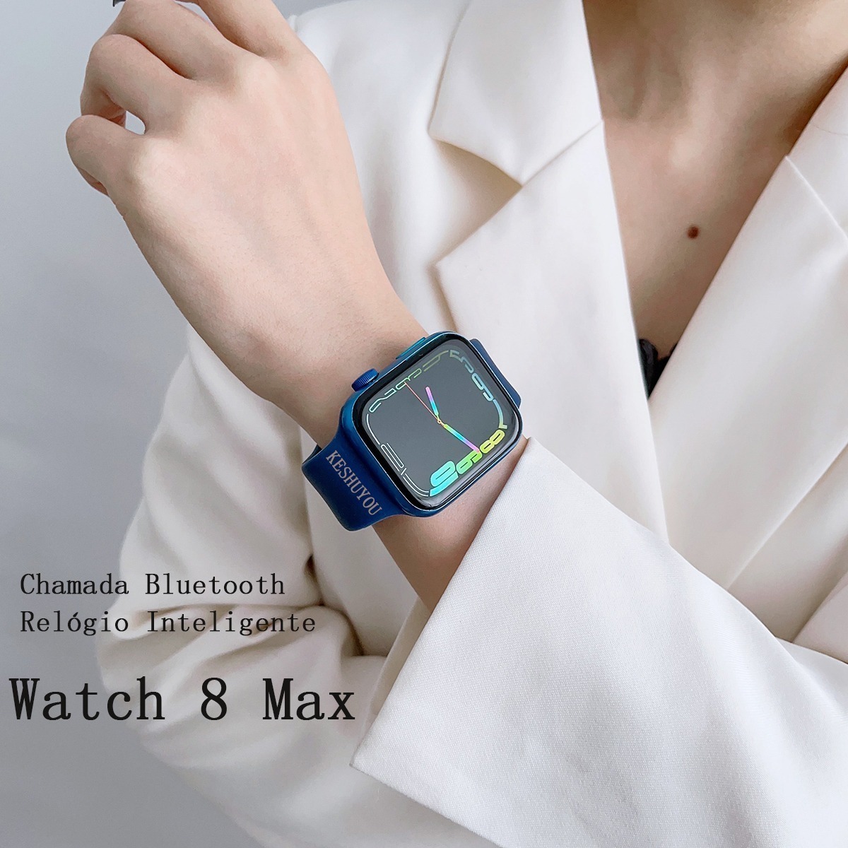 Assista 8 Max 1.85 Smartwatch Bluetooth Call Nfc Blue - Imagem 4
