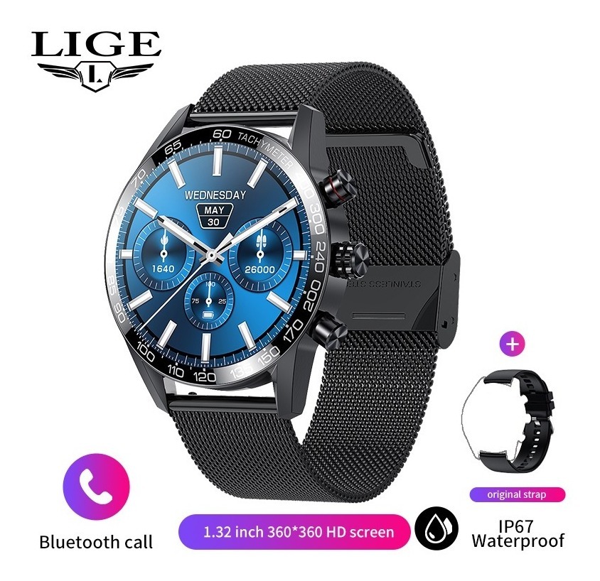 Smartwatch Masculino Esportivo À Prova D'água Bluetooth Lige - Imagem 10