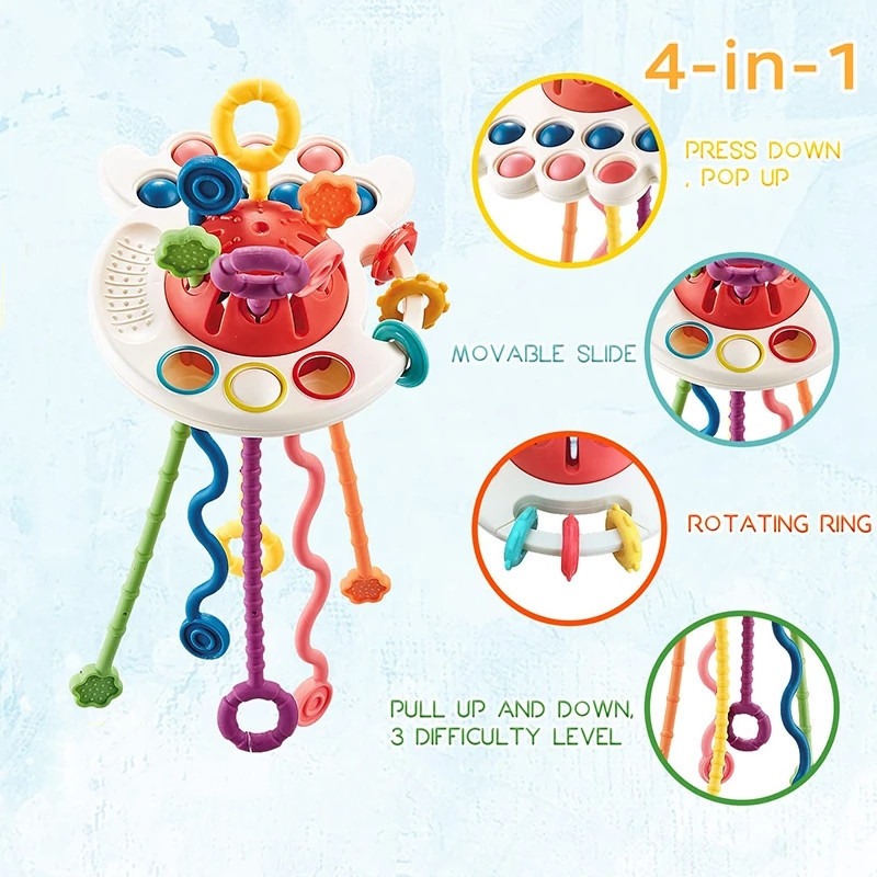 5pcs Mão Cordão Sensorial Montessori Brinquedo Chocalho Sino - Imagem 7