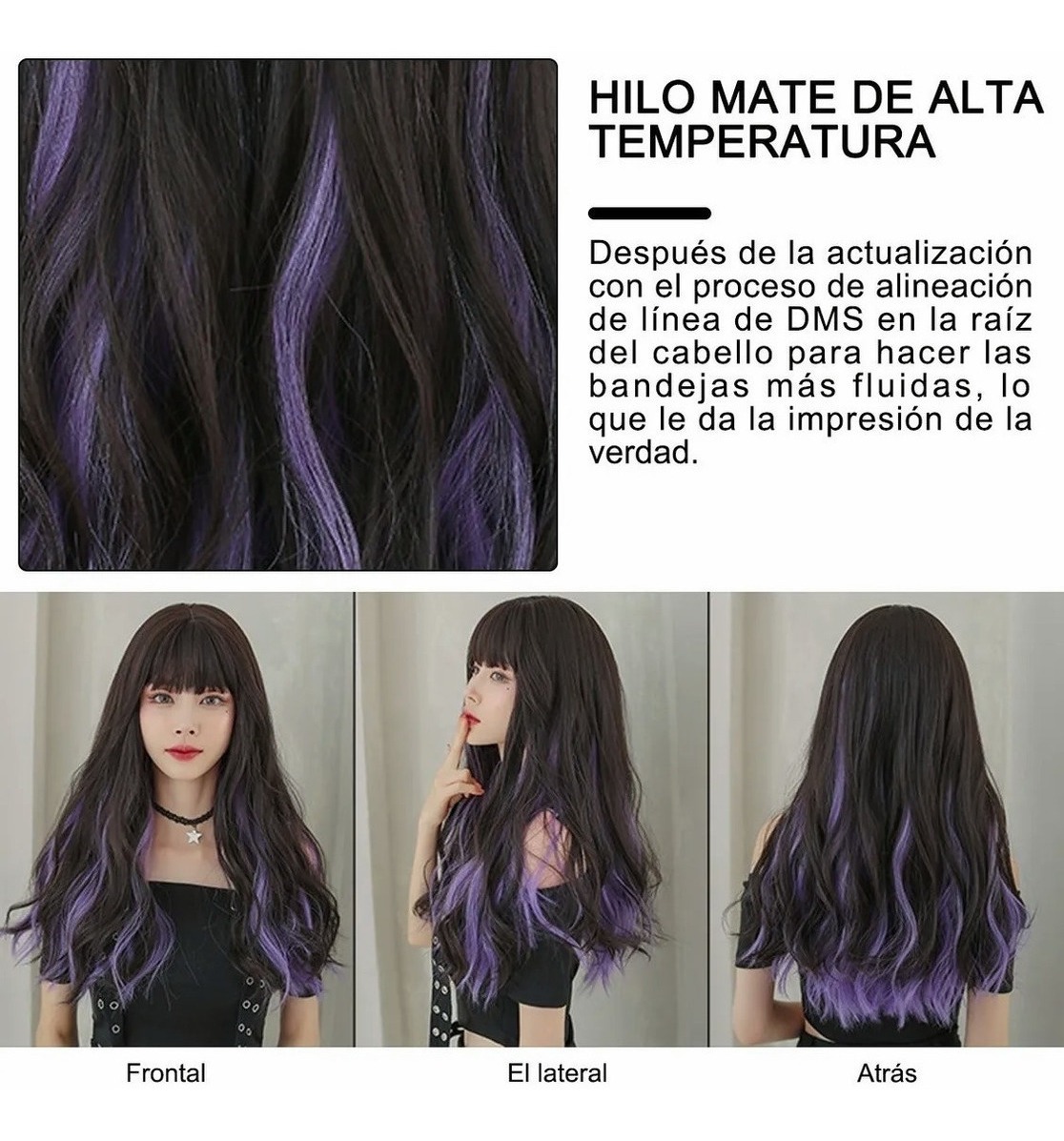 Peruca De Duas Toneladas De Cabelo Longo Cacheado Em Fibra S - Imagem 7
