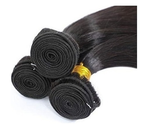 Aplique Cabelo Liso Com Natural Humano Brasileiro 3pcs 50cm - Imagem 5