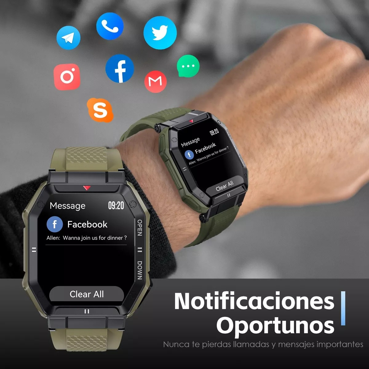Reloj Inteligente 1.85 Ips 5atm Militar Impermeable P/hombre - Imagem 3