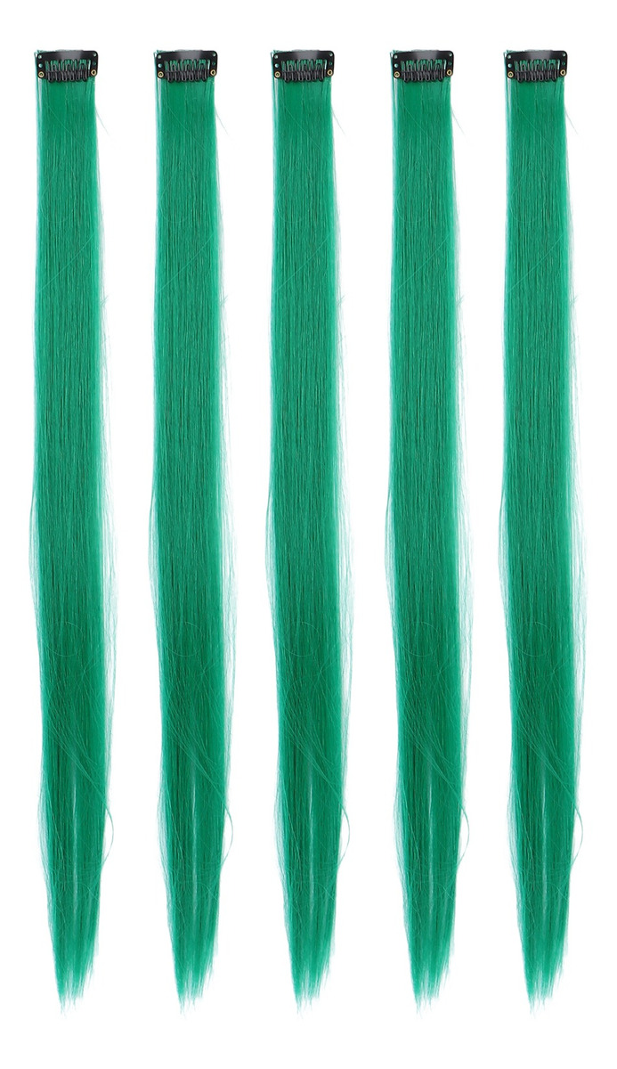5pcs Grampo De Peruca Reta Cor Brilhante Cabelo De 21,65 Pol