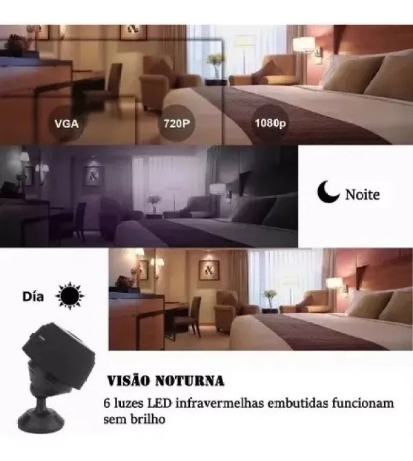 Câmera Espiã Sem Fio C/ Som E Visão Noturna Escutread - Imagem 4