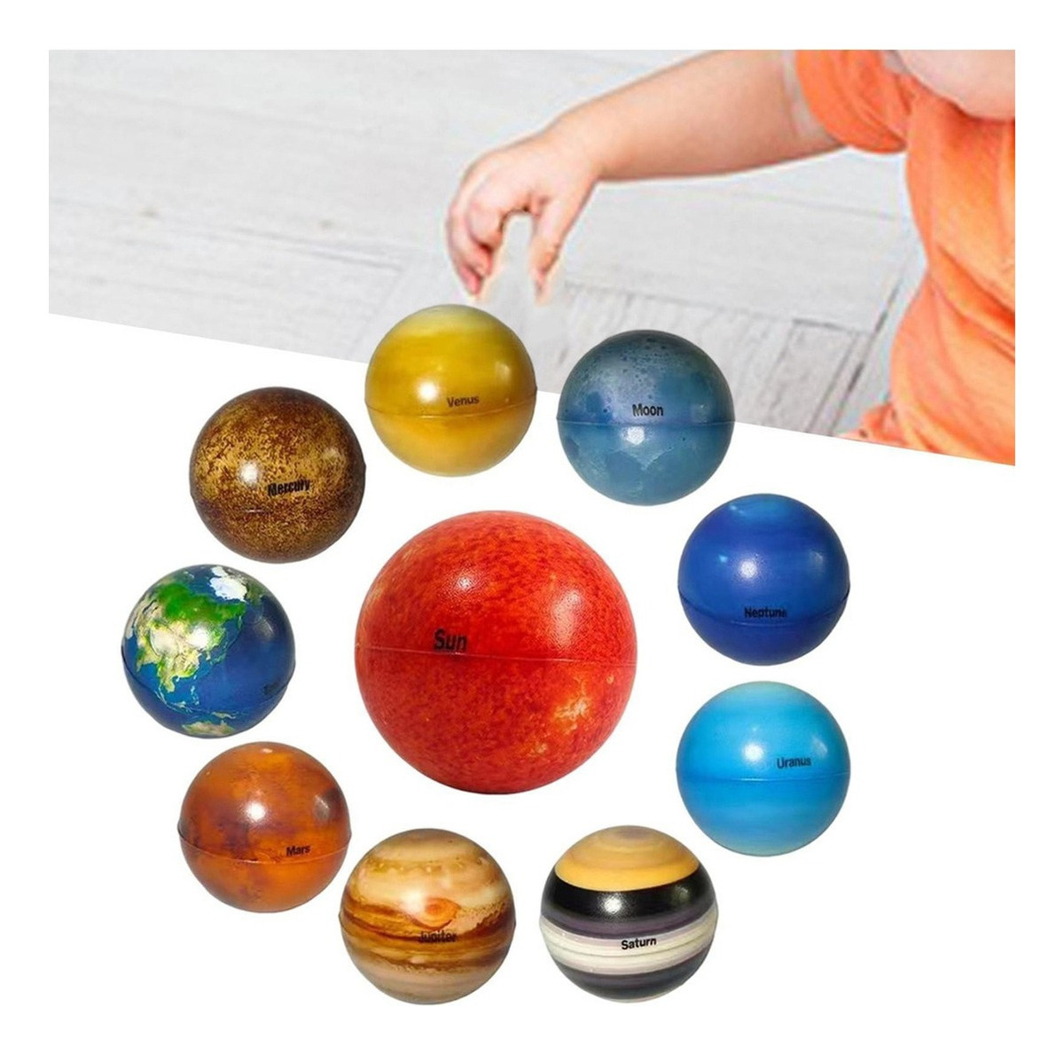 Lazhu 10 Peças De Bolas De Planeta Do Sistema Solar, Modelo - Imagem 5