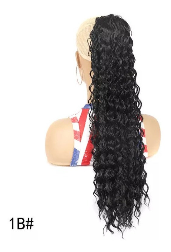 2set Peruca Natural Cabelos Humanos Rabo De Cavalo 60cm - Imagem 2