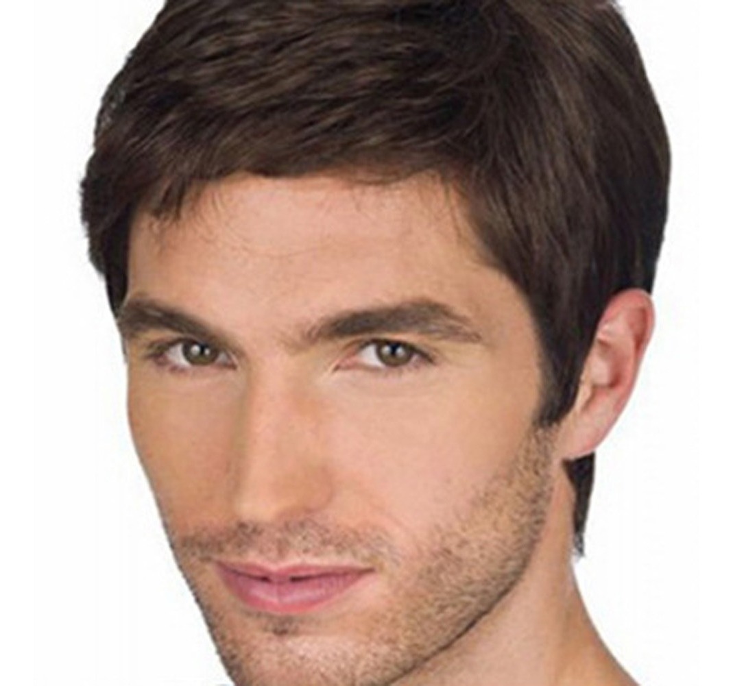 Peruca Masculina, Perucas Pretas De Cabelo Curto Com Boné - Imagem 9