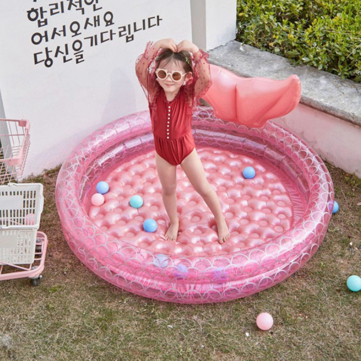 Piscina Doméstica Com Bola De Sereia Para Bebês E 90cm - Imagem 2