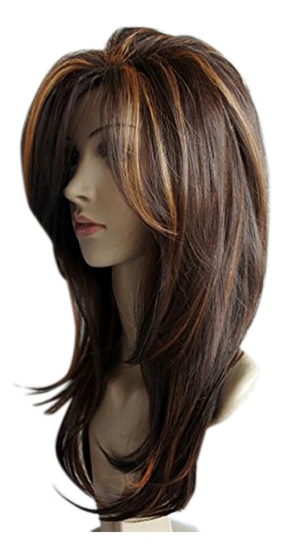 Perucas Cabelo Encaracolado Misturado Cores Sintécos 65cm - Imagem 2