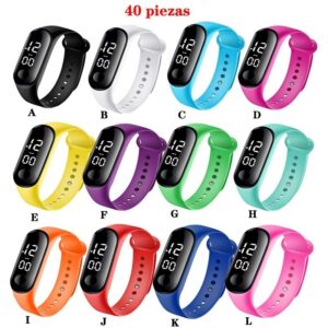 Reloj Infantil Led Pulsera Dibujos Animados Regalo 20 Piezas