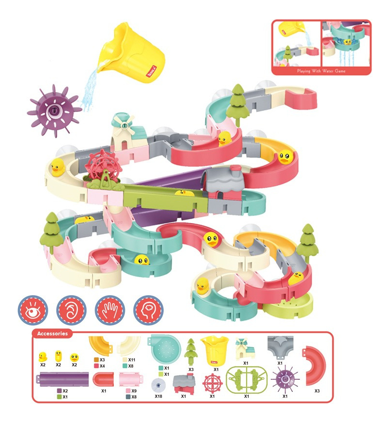 Brinquedos De Banho De Bebê Diy Corrida De Corrida De Mármor - Imagem 5