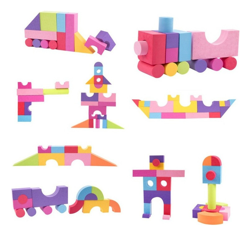 Conjunto Infantil De 50 Peças De Blocos De Espuma Eva - Imagem 3
