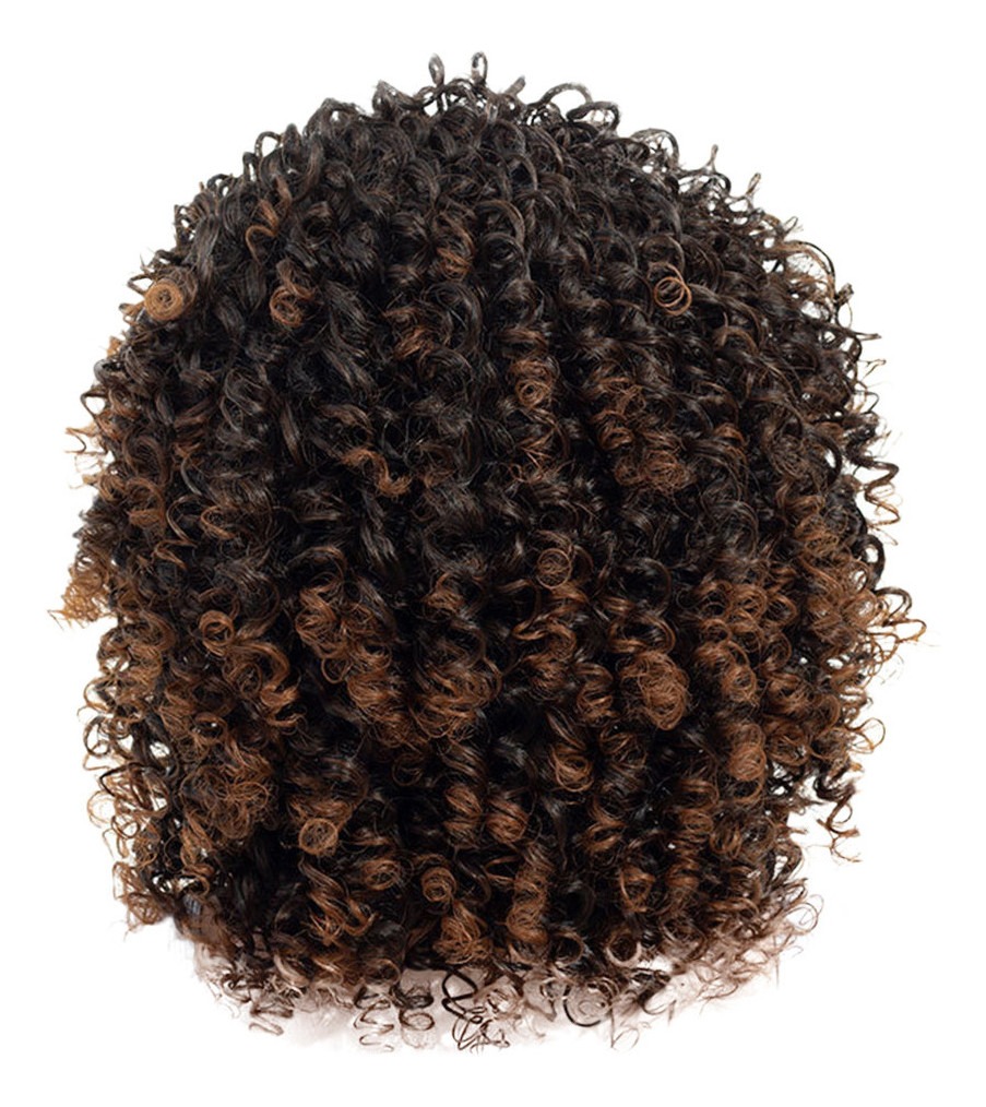 Hort Afro Encaracolado Mix Peruca De Cabelo Cinza Com Franja