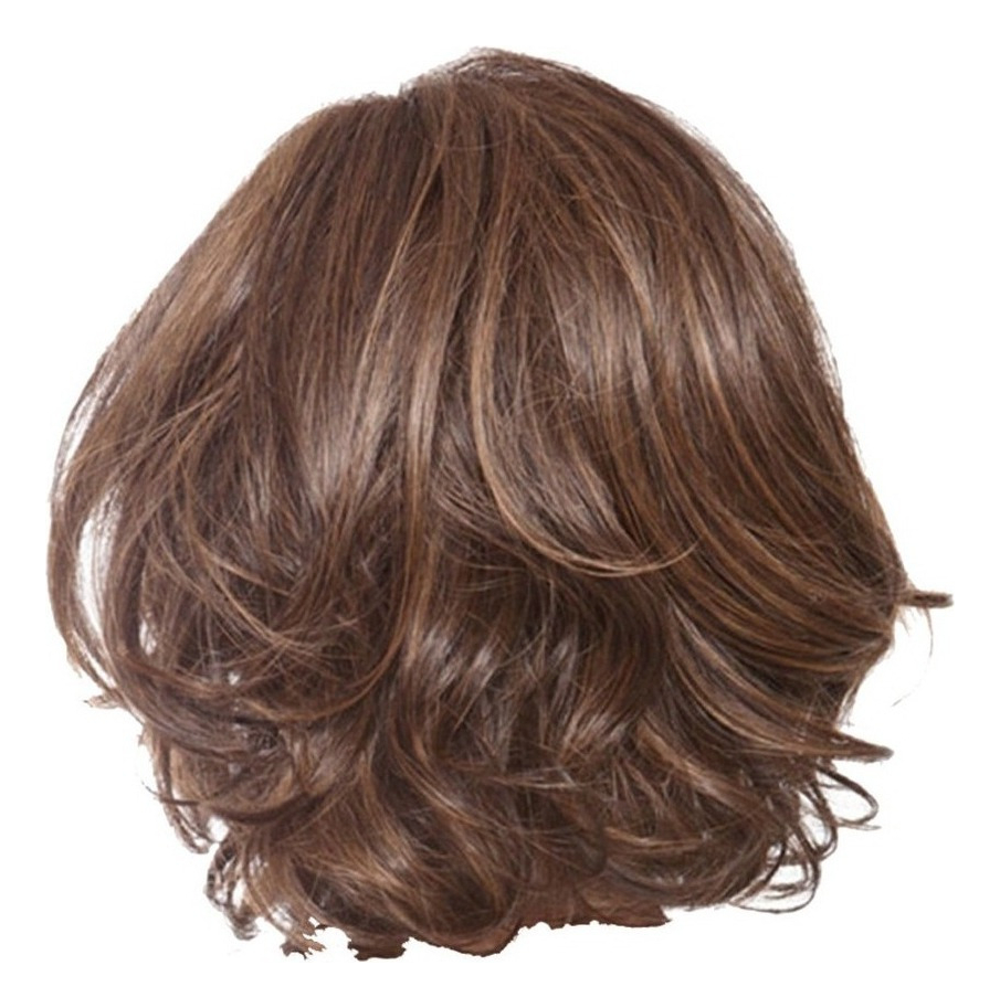 Lazhu Full Wig Peruca Curta Peruca Curta Estilo Encaracolado