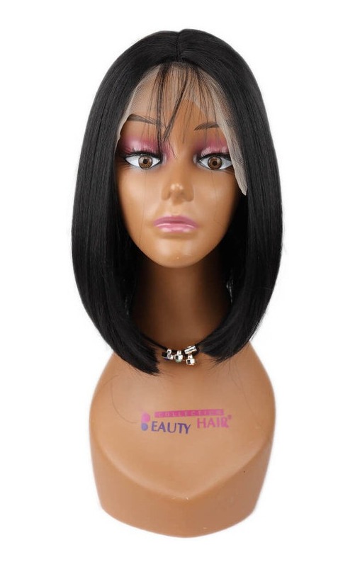 Peruca De Cabelo De Fibra Química Reta 35cm Preto Natural - Imagem 2