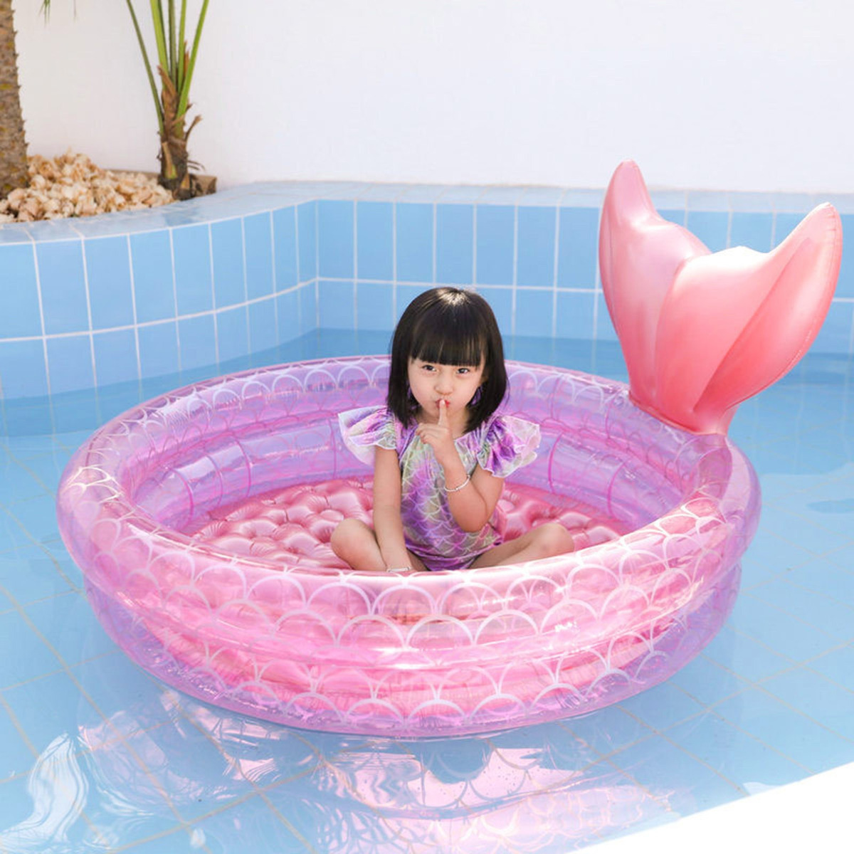 Piscina Doméstica Com Bola De Sereia Para Bebês E 90cm - Imagem 8