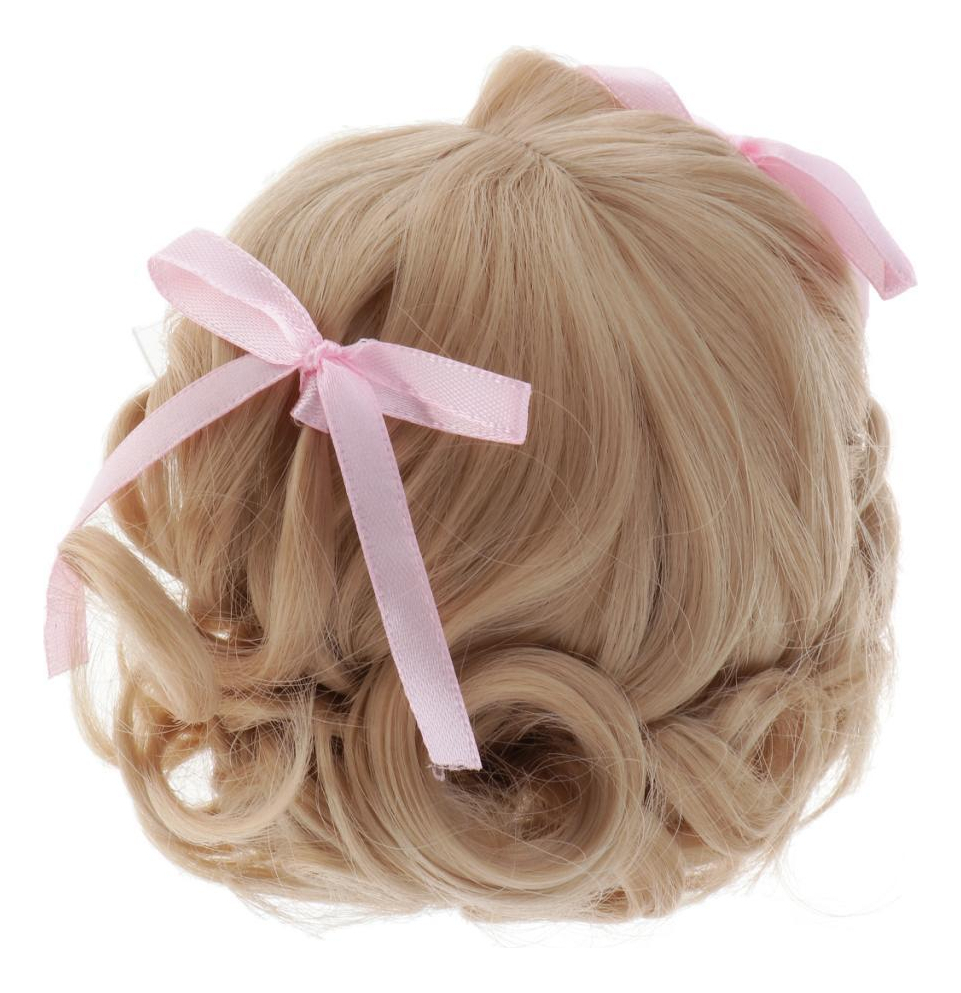 Boneca Bjd Boneca De Alta Temperatura Peruca Capa Up Golden - Imagem 7