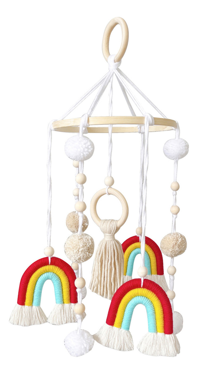 Cama De Bebê Móvel De Madeira Rainbow Mobile Baby Wind Chime - Imagem 20