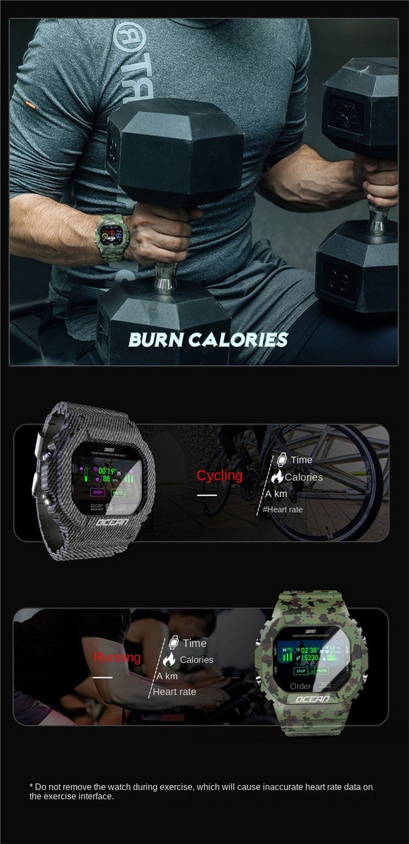 Lokmat Ocean Novo Smartwatch Ip68 Impermeável - Imagem 18