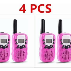 Rádio Walkie Talkie Com Faixa Infantil, 2 Pcs Rosa