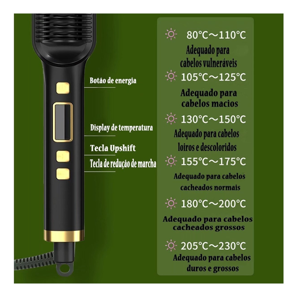 Basiqe Sleek Gold Escova Anion Cabelo Escova Basiqe Elegante - Imagem 2