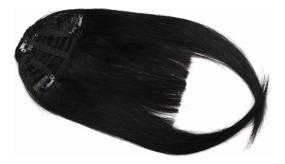 Aplique Tic Tac Franja 100% Cabelo Humano Virgem Liso 2unds - Imagem 3