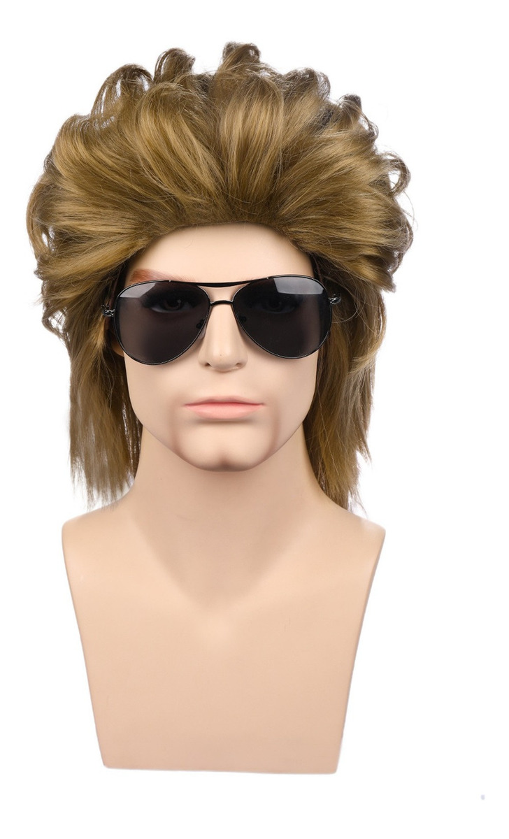 Conjunto De Peruca Masculina Curta, Cabelo Encaracolado Ting - Imagem 3