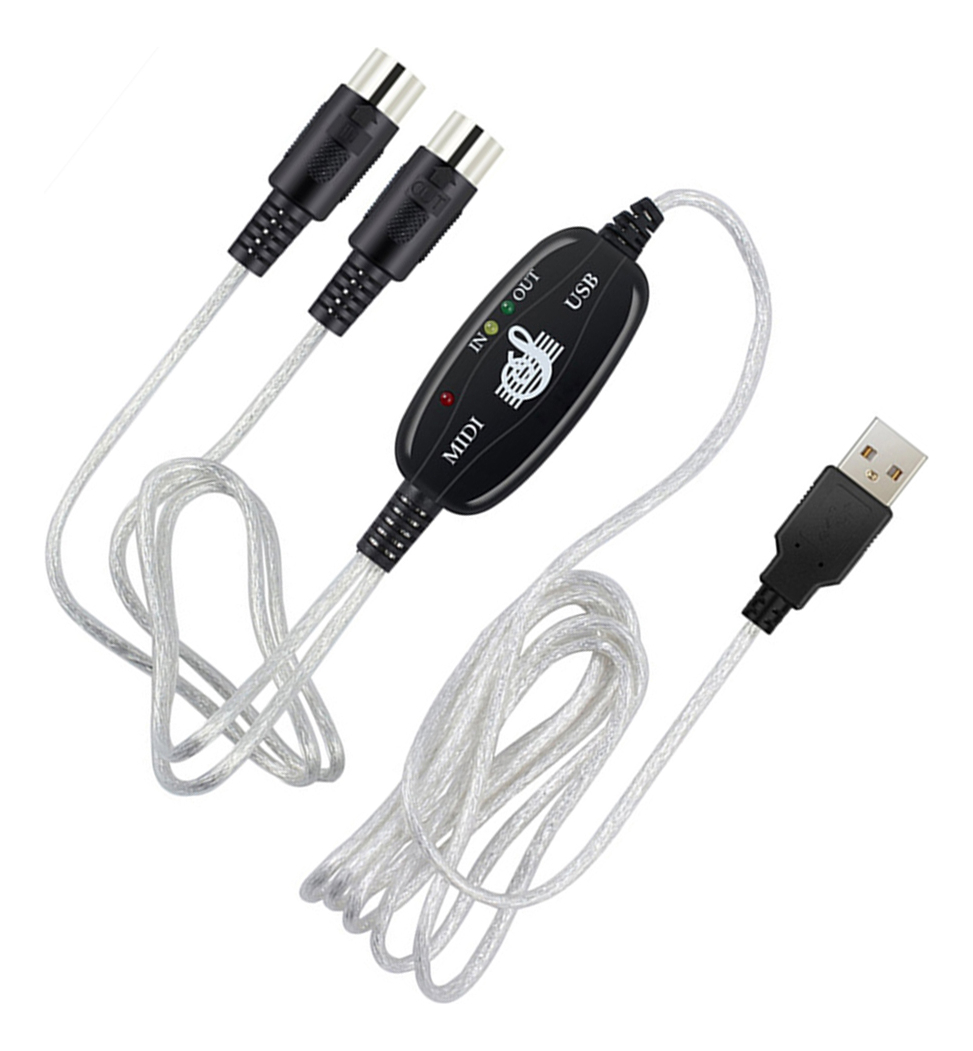 Teclado Sintetizador, Cabo Usb, Cabo Adaptador Midi De 180 X
