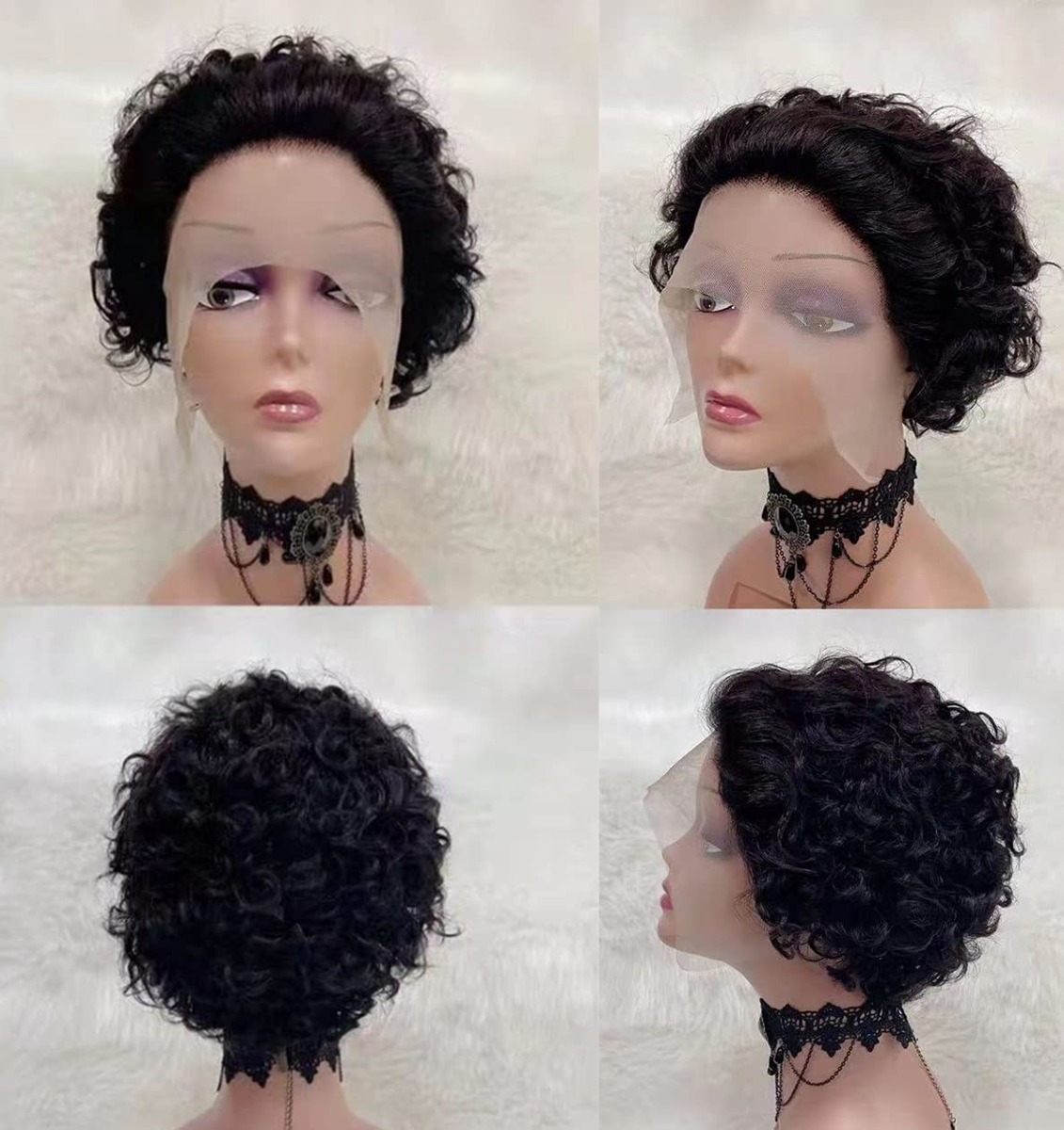 Peruca De Cabelo Humano Encaracolado Peruca De Cabelo - Imagem 3